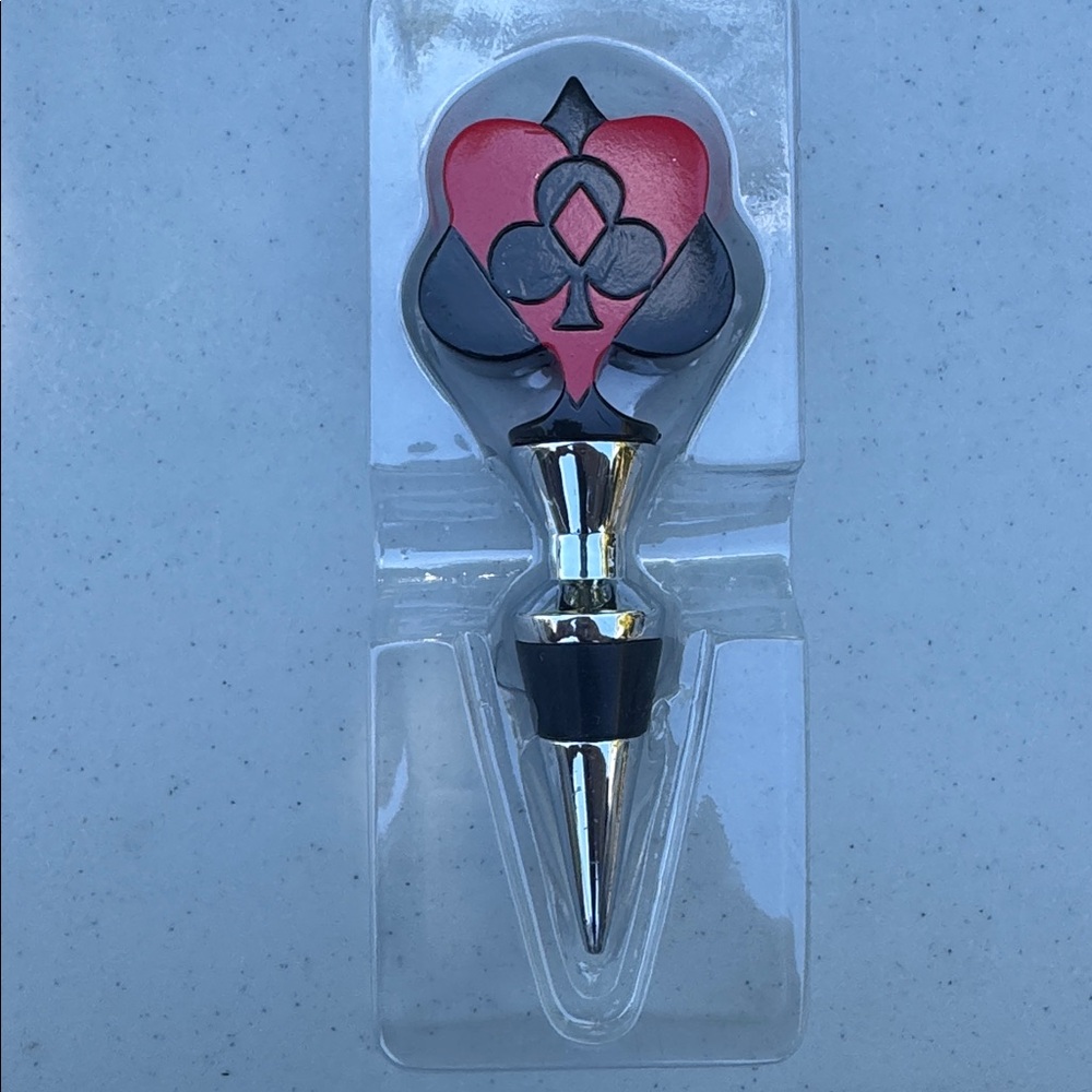 Casino Bottle Stopper with Red and Black Design - Picture 2 of 2